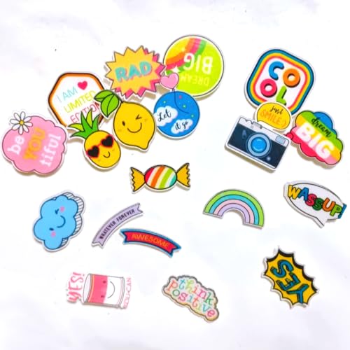 Acxbbian 20Pcs Cute Pins for Backpacks,Acrylic Brooch Pin,Inspirational Lapel Pins,Plastic Fruit Cartoon Brooch Pin, Decoration Lapel Pin,Badges Brooch Pins for DIY Jewelry Crafts,Clothing Bags Jackets - Image 3