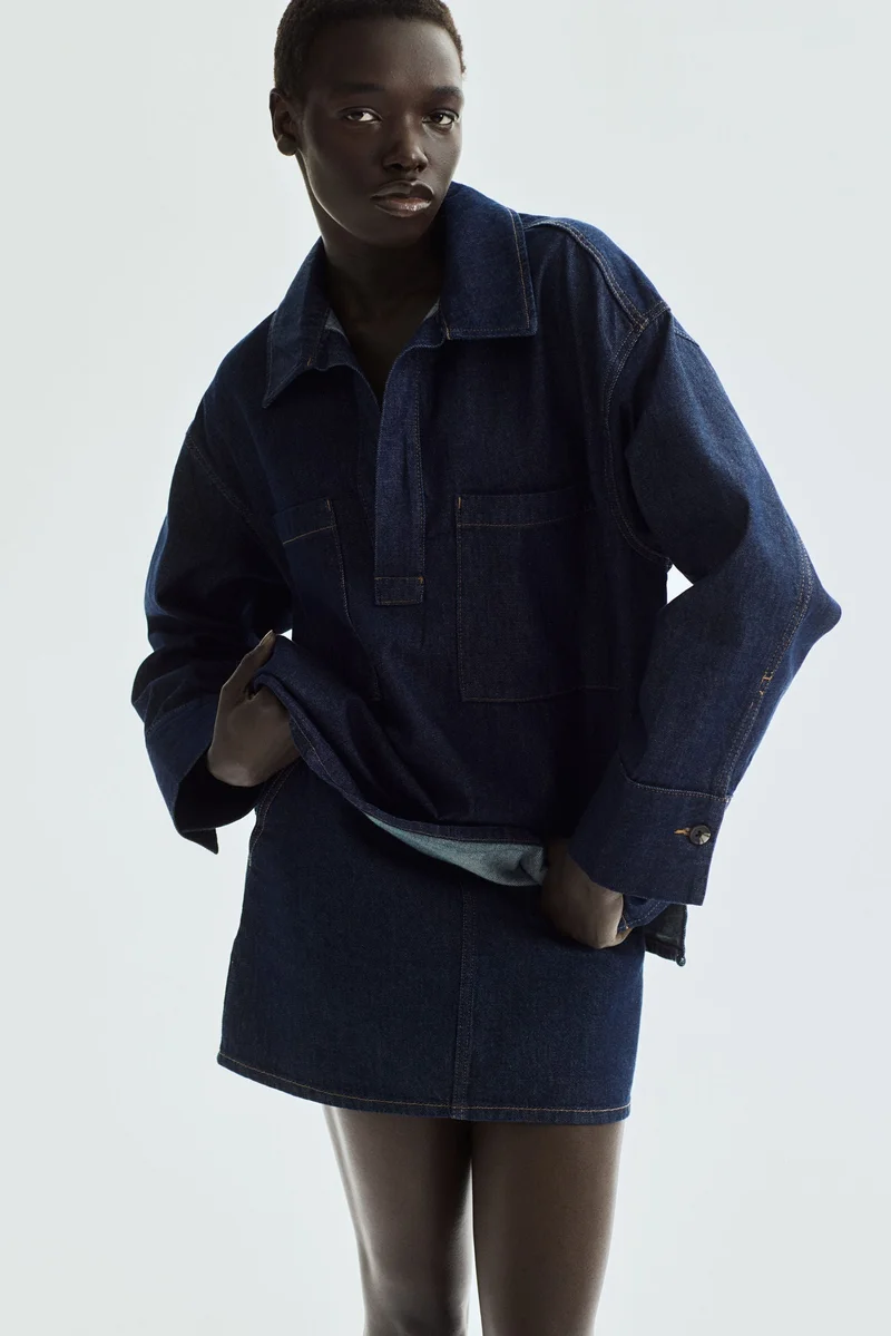 H&M Oversized popover denim shirt