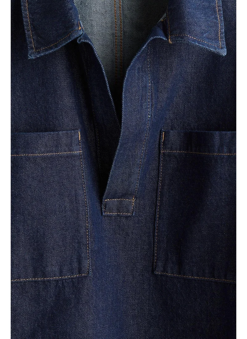 اتش اند ام Oversized popover denim shirt