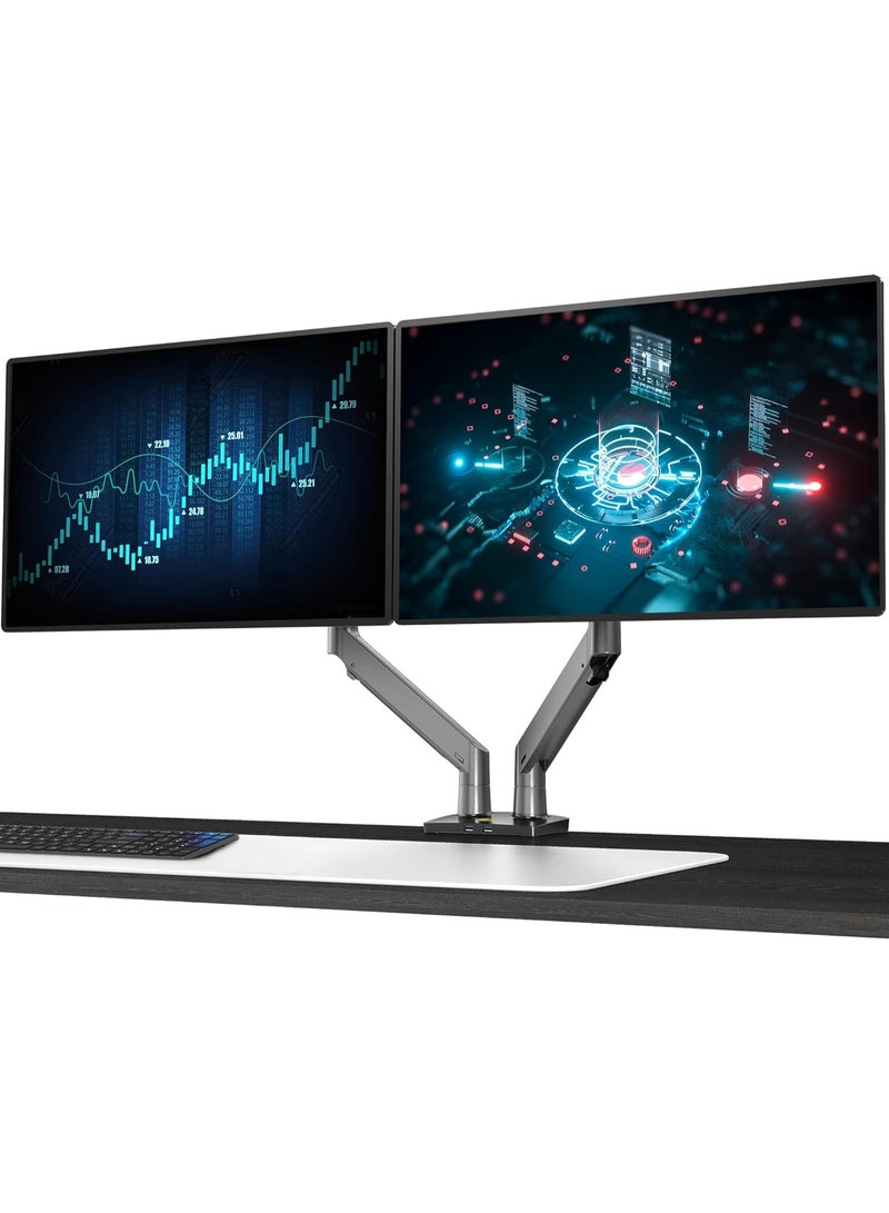 NB NORTH BAYOU Dual Monitor Desk Mount Stand – Full Motion, Adjustable & Space-Saving Arm for 22"-32" Screens, Supports Up to 26.4lbs Each - Image 5