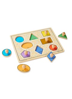Melissa & Doug Melissa & Doug Deluxe Jumbo Knob Wooden Puzzle - Geometric Shapes (8 pcs), 3390  - Image 1
