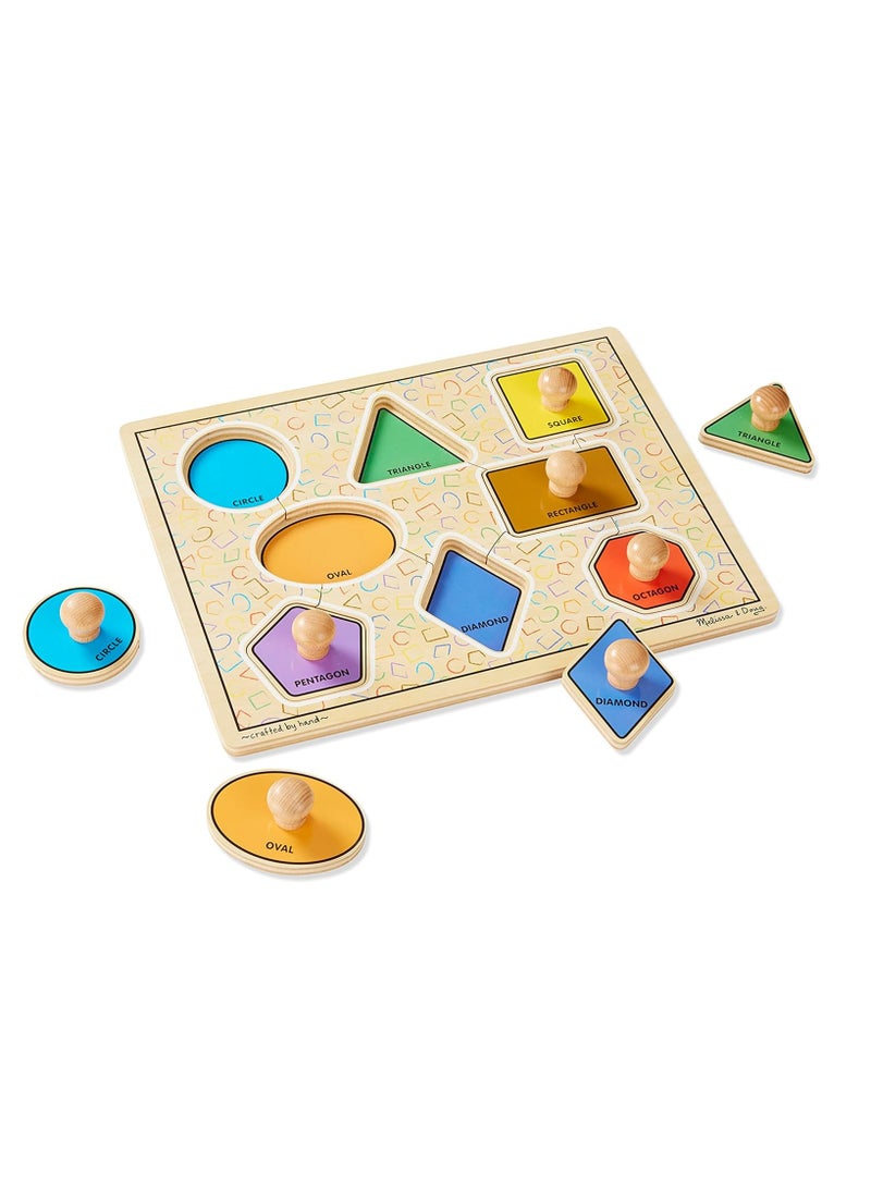 Melissa & Doug Deluxe Jumbo Knob Wooden Puzzle - Geometric Shapes (8 pcs), 3390 - Image 1