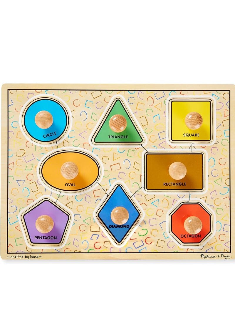 Melissa & Doug Deluxe Jumbo Knob Wooden Puzzle - Geometric Shapes (8 pcs), 3390 - Image 4