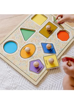 Melissa & Doug Melissa & Doug Deluxe Jumbo Knob Wooden Puzzle - Geometric Shapes (8 pcs), 3390  - Image 5