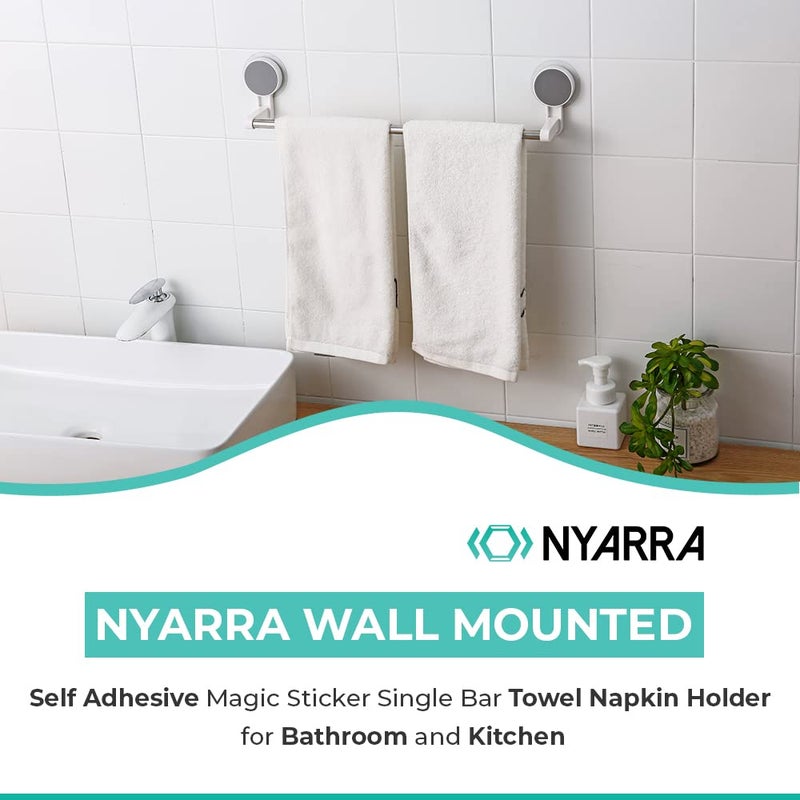Nyarra Wall Mounted Self Adhesive Magic Sticker Towel Napkin Holder Bar for Bathroom and Kitchen [NR-1337] - Image 4