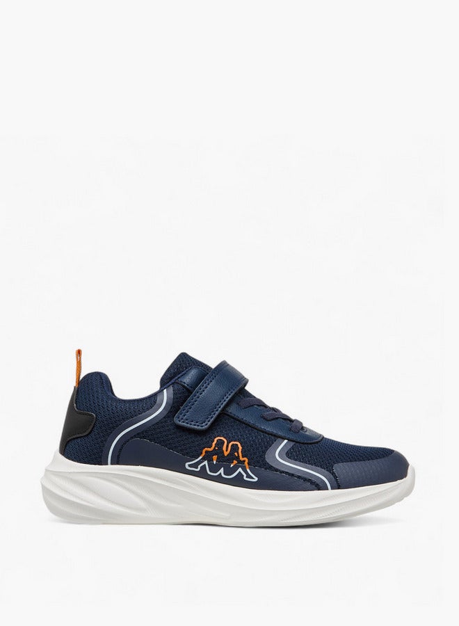 Kappa Boys' Logo Print Sports Shoes with Hook and Loop Closure  - Image 3