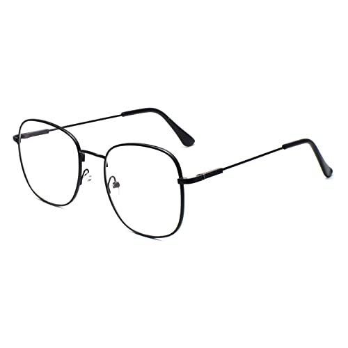 Peter Jones Black Square Unisex Medium Metal Blue Light Blocking Computer Glasses (9754B) - Image 2