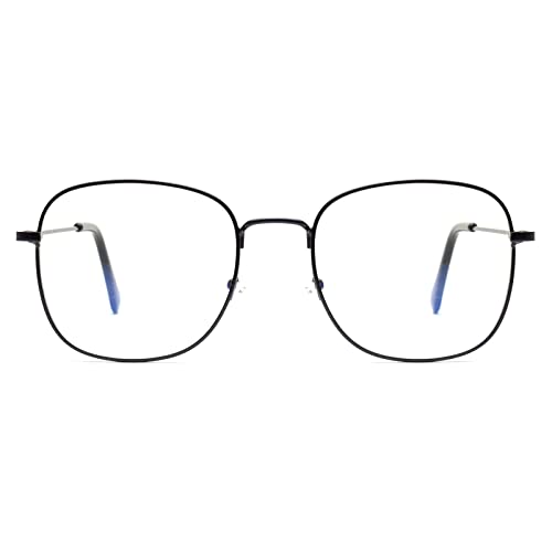 Peter Jones Black Square Unisex Medium Metal Blue Light Blocking Computer Glasses (9754B) - Image 3