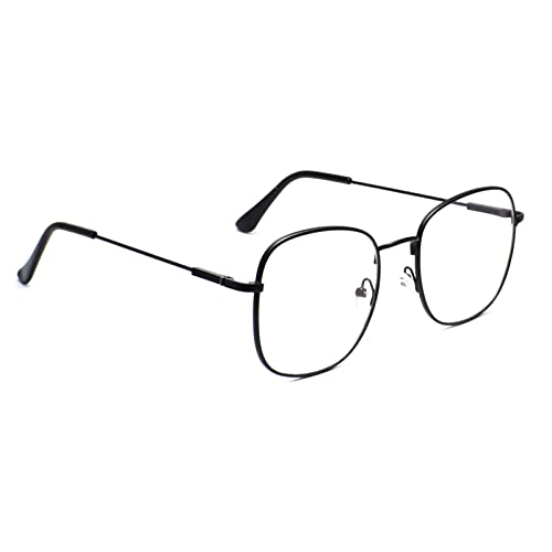 Peter Jones Black Square Unisex Medium Metal Blue Light Blocking Computer Glasses (9754B) - Image 1
