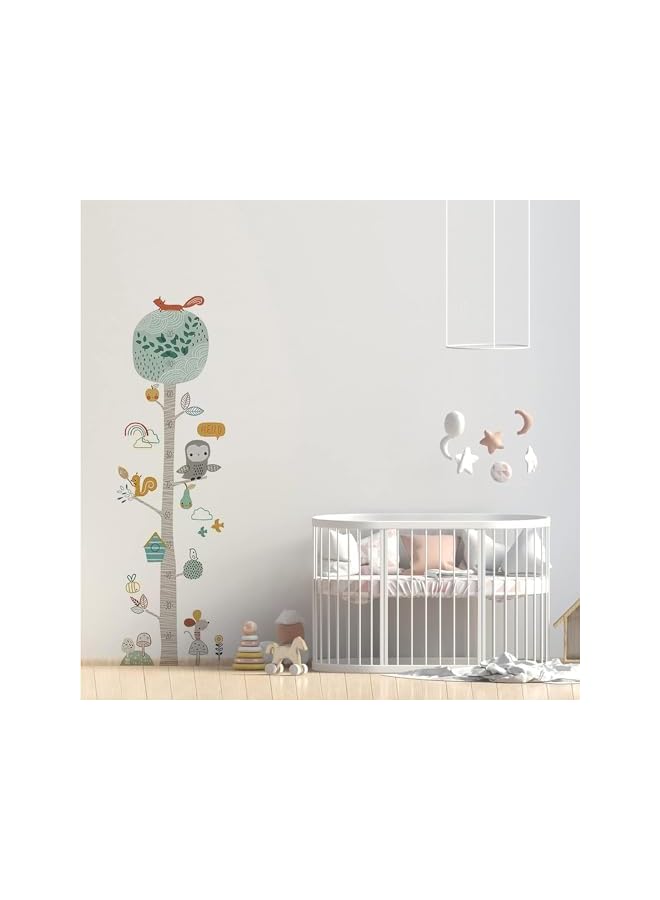 The Bros ملصق قياس الطول لجدار الأطفال، سهل الالتصاق والإزالة، ملصقات قياس الطول، فن جدار حيوانات الغابة الجميلة، جداريات فنية قابلة للإزالة لتزيين غرفة الأطفال - Image 2