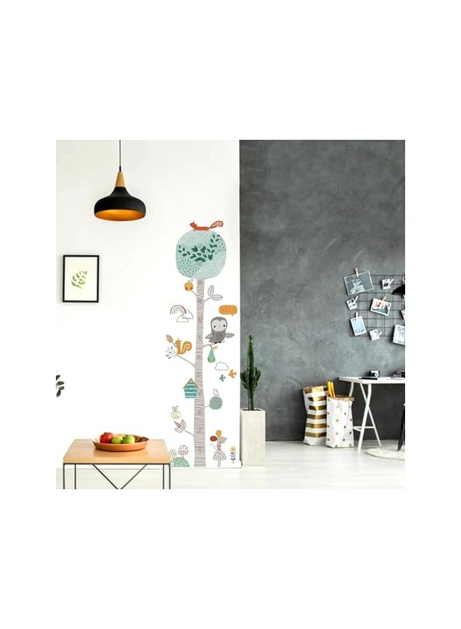 The Bros ملصق قياس الطول لجدار الأطفال، سهل الالتصاق والإزالة، ملصقات قياس الطول، فن جدار حيوانات الغابة الجميلة، جداريات فنية قابلة للإزالة لتزيين غرفة الأطفال - Image 4