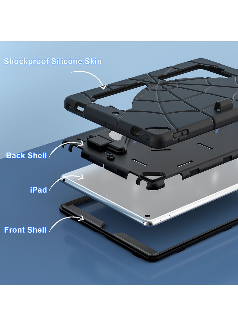 كولور فانس - مناسبة لجهاز iPad 10.2 بوصة 2021/2020/2019 Spider Man سيليكون PC حافظة واقية مضادة للسقوط للكمبيوتر اللوحي أسود/أسود - Image 1