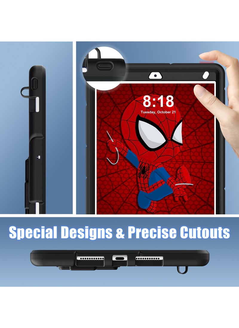 كولور فانس - مناسبة لجهاز iPad 10.2 بوصة 2021/2020/2019 Spider Man سيليكون PC حافظة واقية مضادة للسقوط للكمبيوتر اللوحي أسود/أسود - Image 1