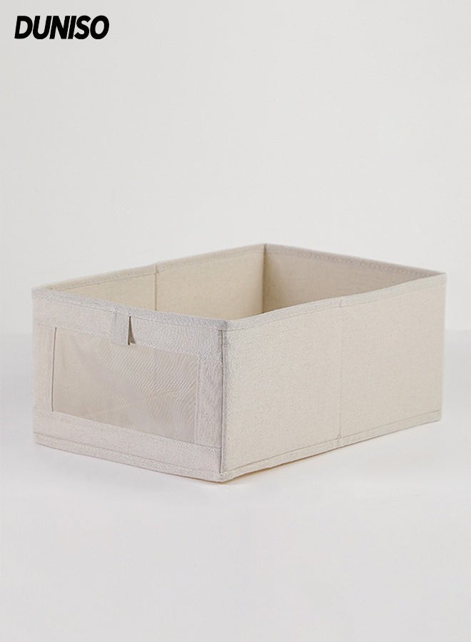 DUNISO Foldable Clothes Organizer with Visible Mesh Window and Handle,Portable Storage box,Washable  Drawer Box for Clothing, T-Shirt, Pants & Toys - Image 1