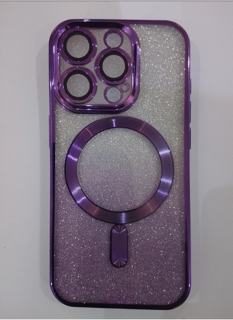 Undefined - 4 In 1 Back Protection Cover For IPhone 15 Pro Max With Camera Protector, Wireless Charging And Purple Sticker - Image 1