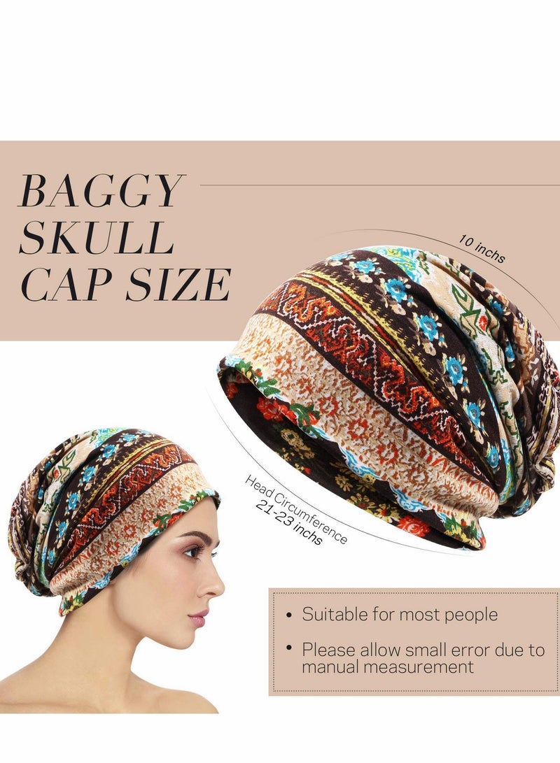 Excefore Women's Slouchy Beanie Hat Baggy Sleep Cap Turban Headwear, 5 Pcs - Image 2