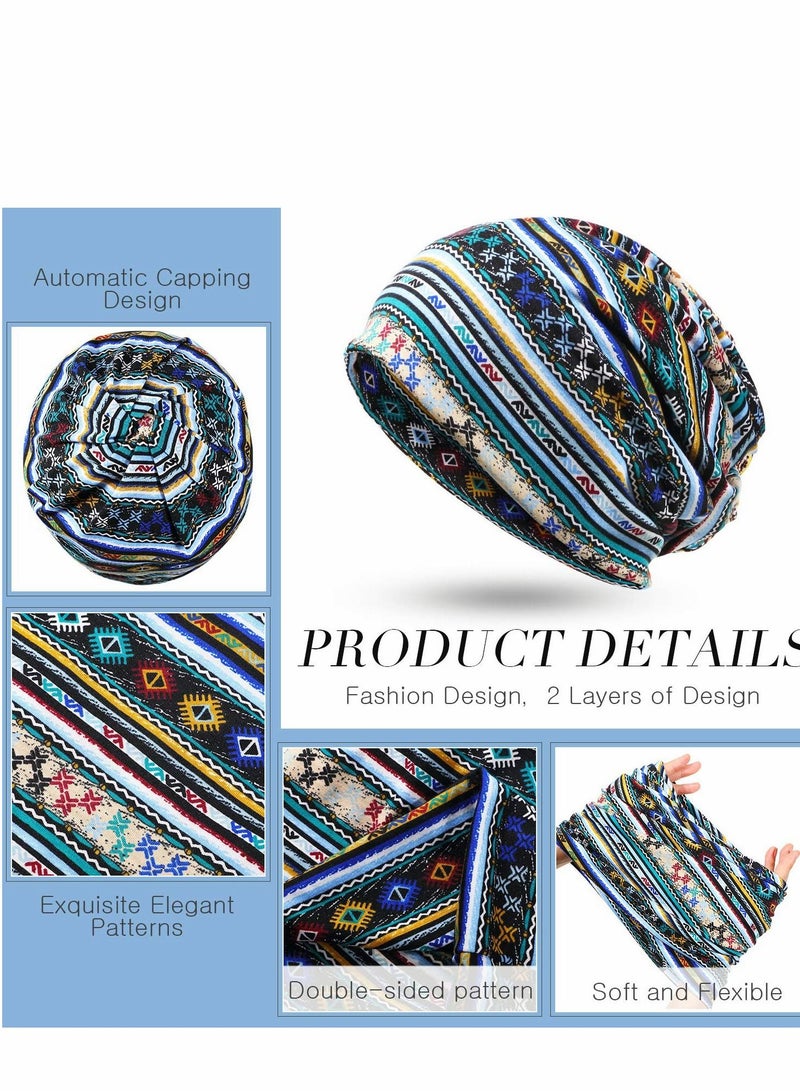 Excefore Women's Slouchy Beanie Hat Baggy Sleep Cap Turban Headwear, 5 Pcs - Image 4