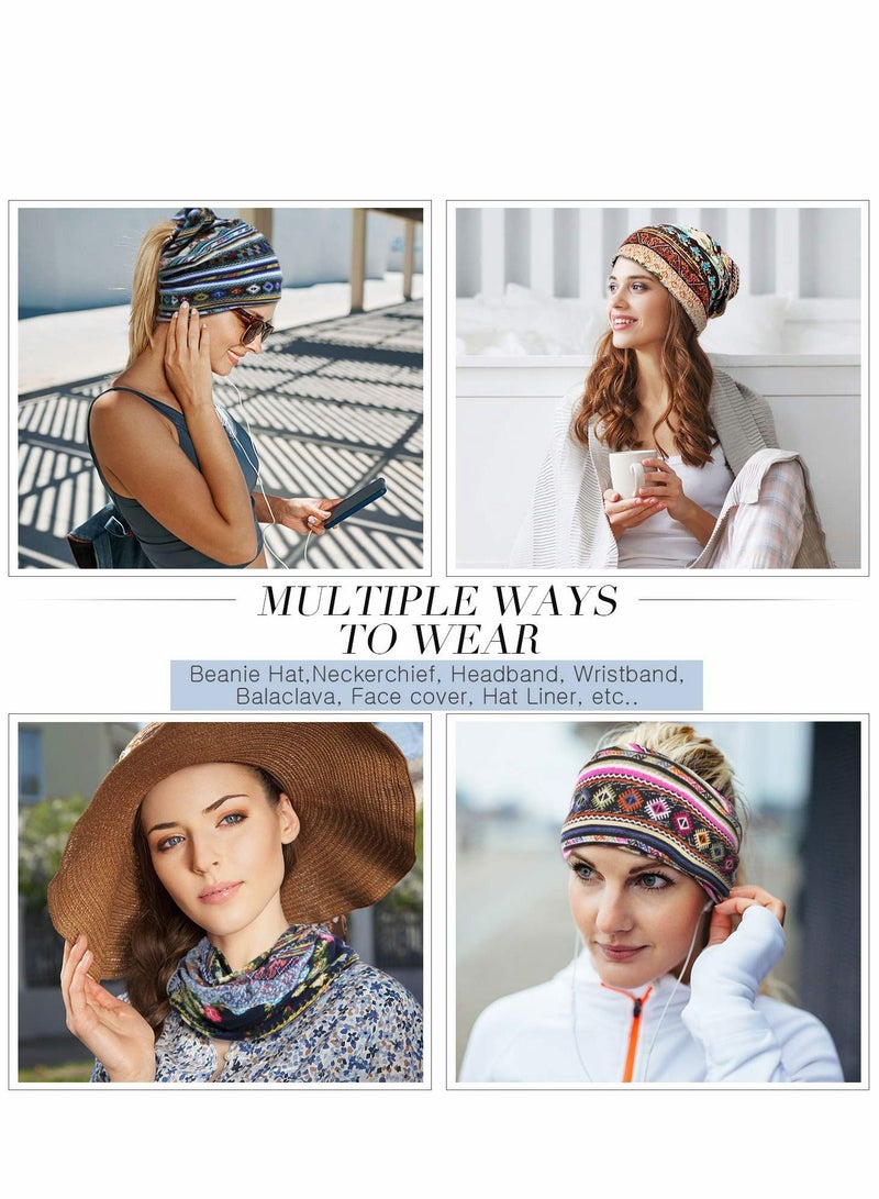 Excefore Women's Slouchy Beanie Hat Baggy Sleep Cap Turban Headwear, 5 Pcs - Image 3