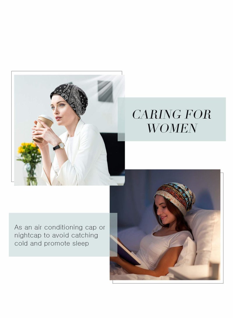 Excefore Women's Slouchy Beanie Hat Baggy Sleep Cap Turban Headwear, 5 Pcs - Image 5