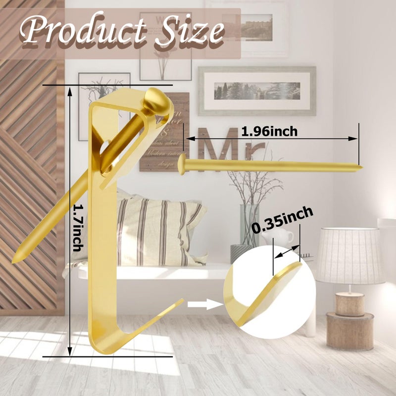 Ojeemii 25PCS 100lbs Heavy Duty Picture Hangers, Metal Picture Hanging Hooks with Nails, Heavy Picture Hanging Hardware for Mirrors, Photos, Clocks, Artwork and Home Decoration - Image 2
