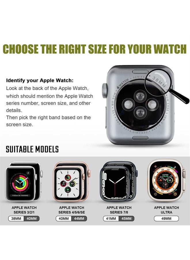 Ritche Nylon Rugged Apple Watch Band Compatible with Apple Ultra Watch Band Apple Watch 38mm 40mm 41mm, Adjustable Tactical IWatch Band Men for Series 8/7/6/5/4/3/2/1 SE Black - Image 1
