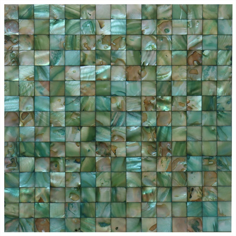 MOP Mother of Pearl Peel and Stick Backsplash Tile, Seashell Mosaic Tiles, for Living Room Background Wall and Kitchen 12"x12" Square Green 5 Sheets - Image 1