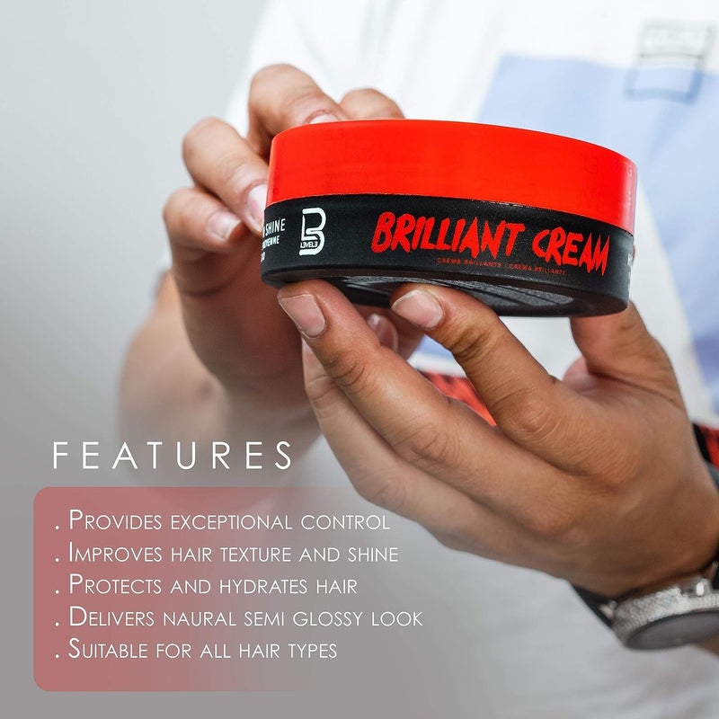 L3 Level 3 Brilliant Cream - Improves Hair Texture and Shine - Delivers a Natural Hair Style Look Hydrates your Hair (4 Pack) - Image 2