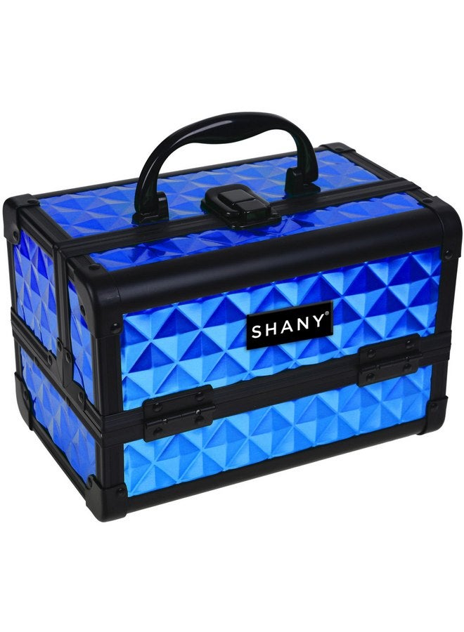 SHANY Chic Makeup Train Case Cosmetic Box Portable Makeup Case Cosmetics Beauty Organizer Jewelry storage with Locks, Multi trays Makeup Storage Box with Makeup Mirror - Peacock Blue - Image 2