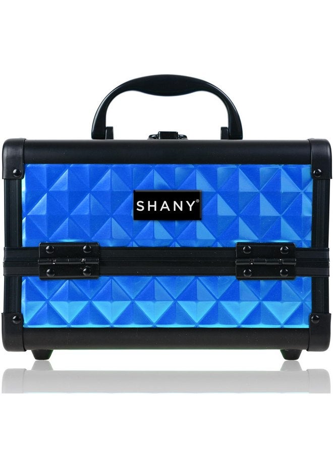 SHANY Chic Makeup Train Case Cosmetic Box Portable Makeup Case Cosmetics Beauty Organizer Jewelry storage with Locks, Multi trays Makeup Storage Box with Makeup Mirror - Peacock Blue - Image 1