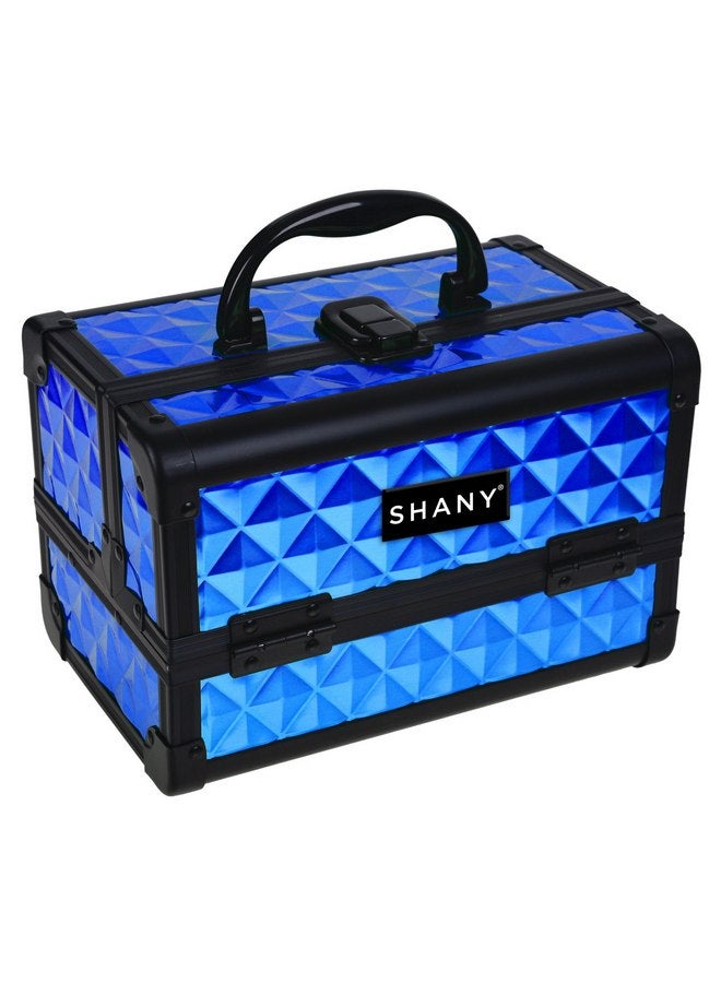 SHANY Chic Makeup Train Case Cosmetic Box Portable Makeup Case Cosmetics Beauty Organizer Jewelry storage with Locks, Multi trays Makeup Storage Box with Makeup Mirror - Peacock Blue - Image 4