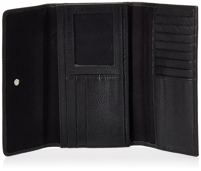 Timberland Leather RFID Flap Wallet Clutch Organizer, Black (Pebble) - Image 5