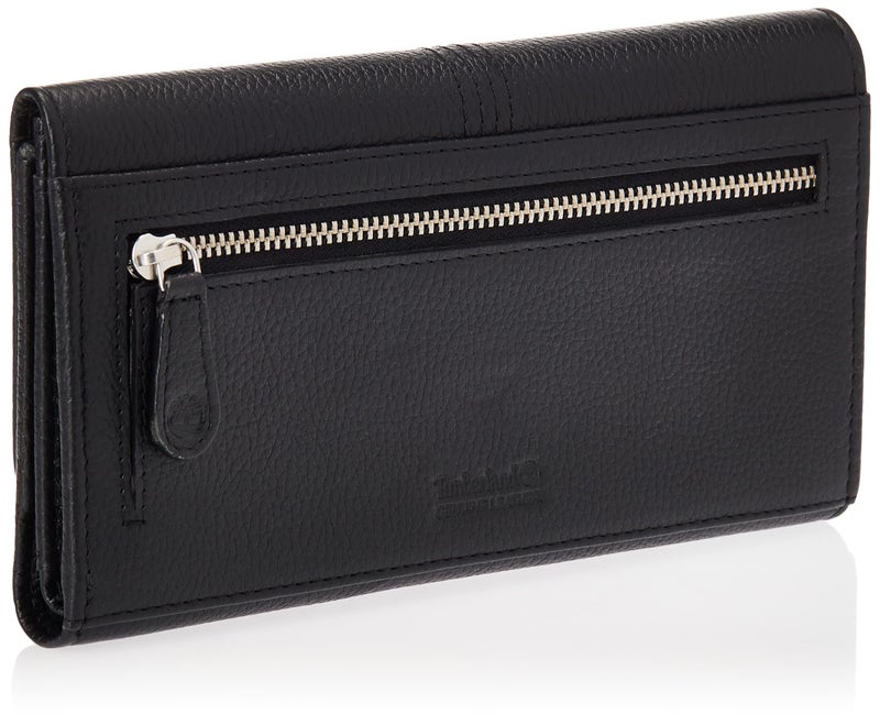 Timberland Leather RFID Flap Wallet Clutch Organizer, Black (Pebble) - Image 2