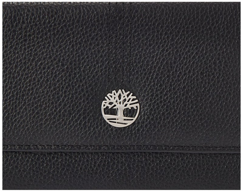 Timberland Leather RFID Flap Wallet Clutch Organizer, Black (Pebble) - Image 3