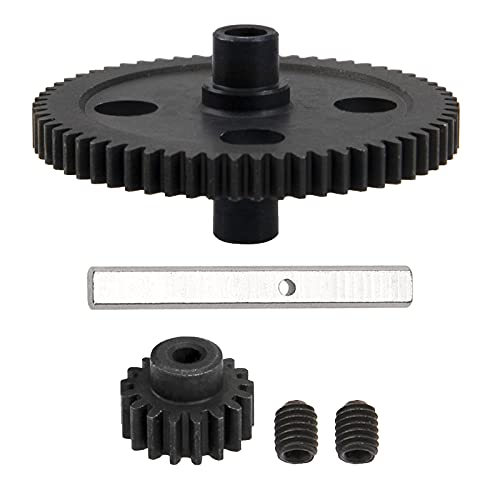 Share Goo ShareGoo Metal Spur Diff Differential Main Gear 62T & 17T Pinion Motor Gear Center Reduction Compatible with WLtoys 12428 12423 1/12 RC Crawler Car - Image 2