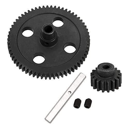 Share Goo ShareGoo Metal Spur Diff Differential Main Gear 62T & 17T Pinion Motor Gear Center Reduction Compatible with WLtoys 12428 12423 1/12 RC Crawler Car - Image 1