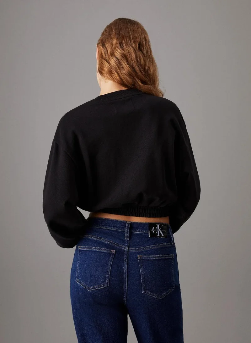 Calvin Klein  Cropped Cotton Terry Sweatshirt for Women | Best Price UAE