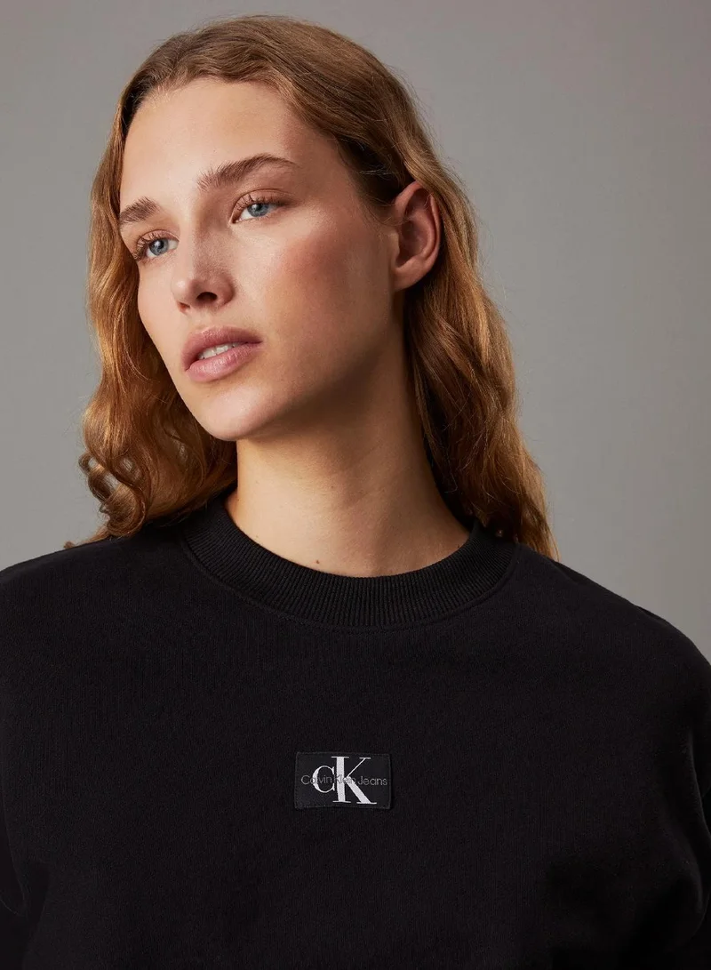 Calvin Klein  Cropped Cotton Terry Sweatshirt for Women | Best Price UAE