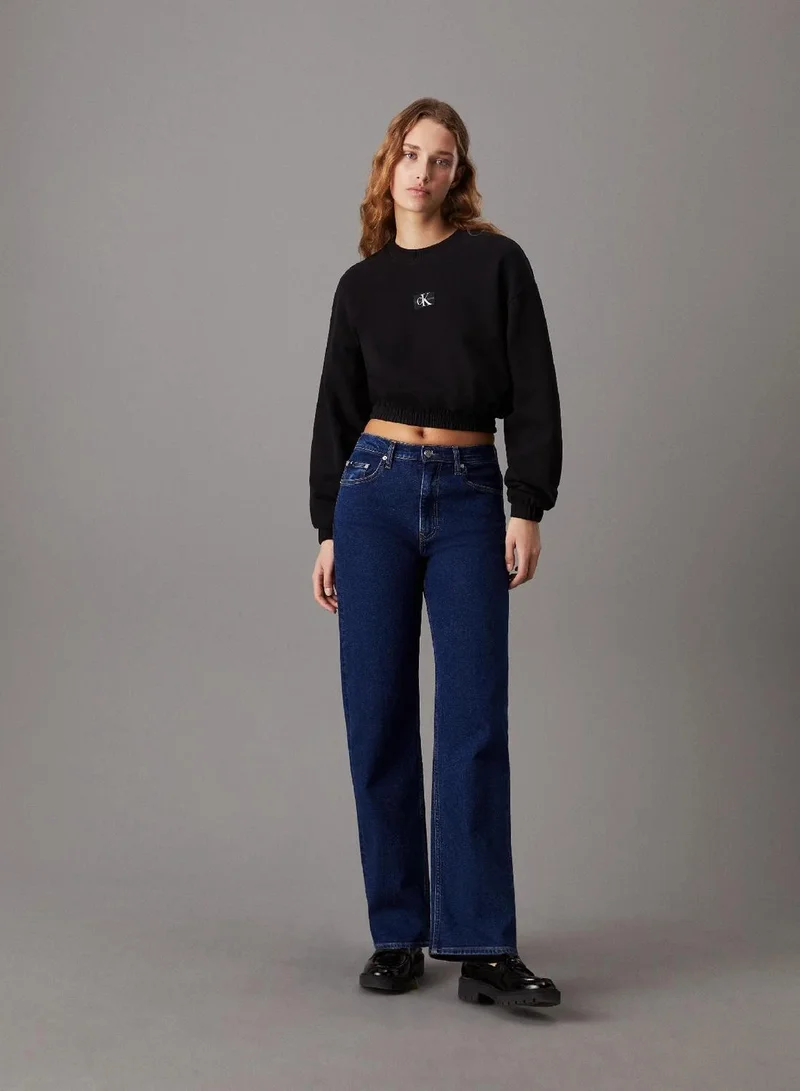 Calvin Klein  Cropped Cotton Terry Sweatshirt for Women | Best Price UAE