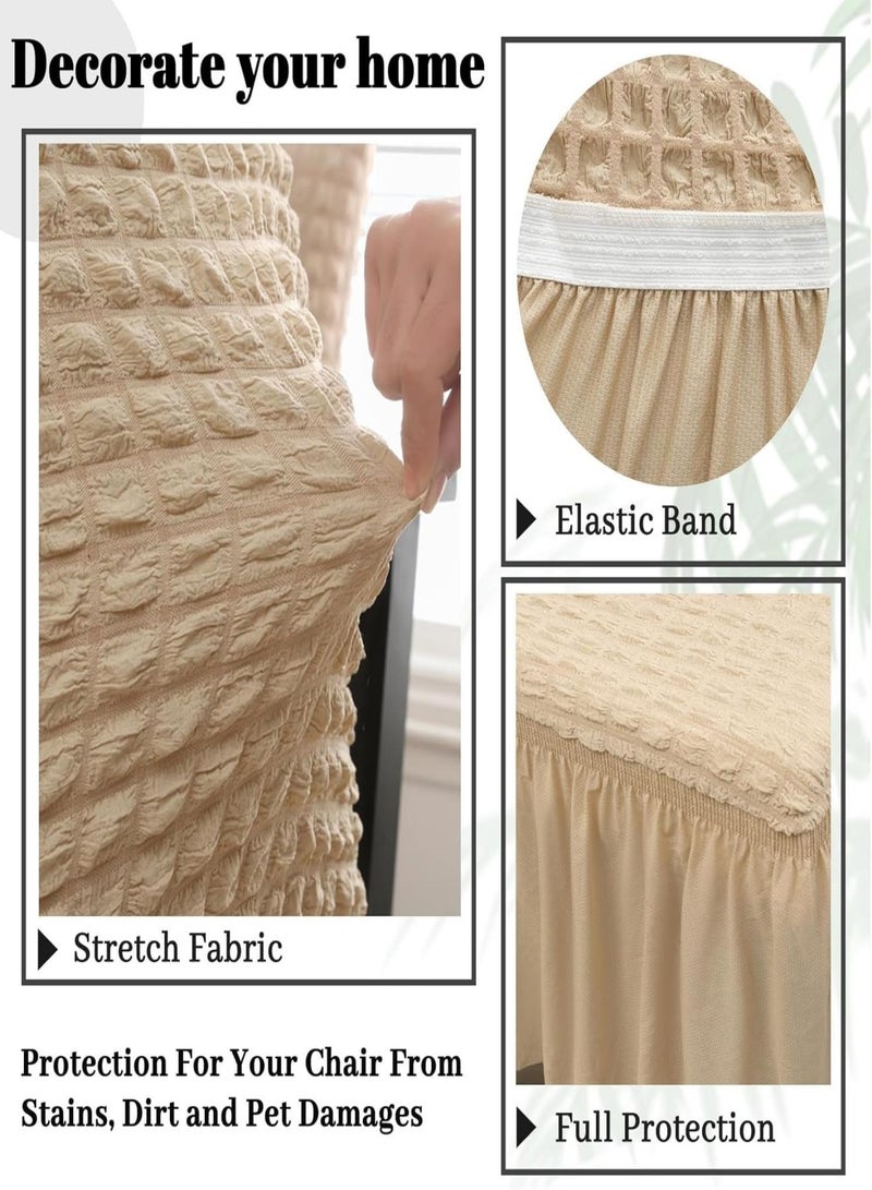 GOOTOY Dining Room Chair Covers with Long Skirt Chair Cover Set of 6 Chair Slipcover Elastic Removable Machine Washable Chair Protector Soft Touch Seat Covers for Dining Room Banquet Party Home Decoration  - Image 4