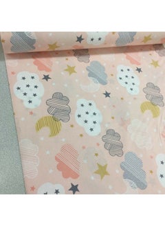 Bebek Özel Baby Special 100% Cotton Baby and Kids Elastic Bed Sheet Salmon Cloudy 40 x 80 cm  - Image 2