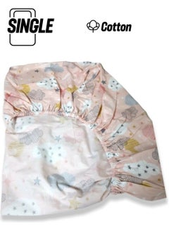 Bebek Özel Baby Special 100% Cotton Baby and Kids Elastic Bed Sheet Salmon Cloudy 40 x 80 cm  - Image 1