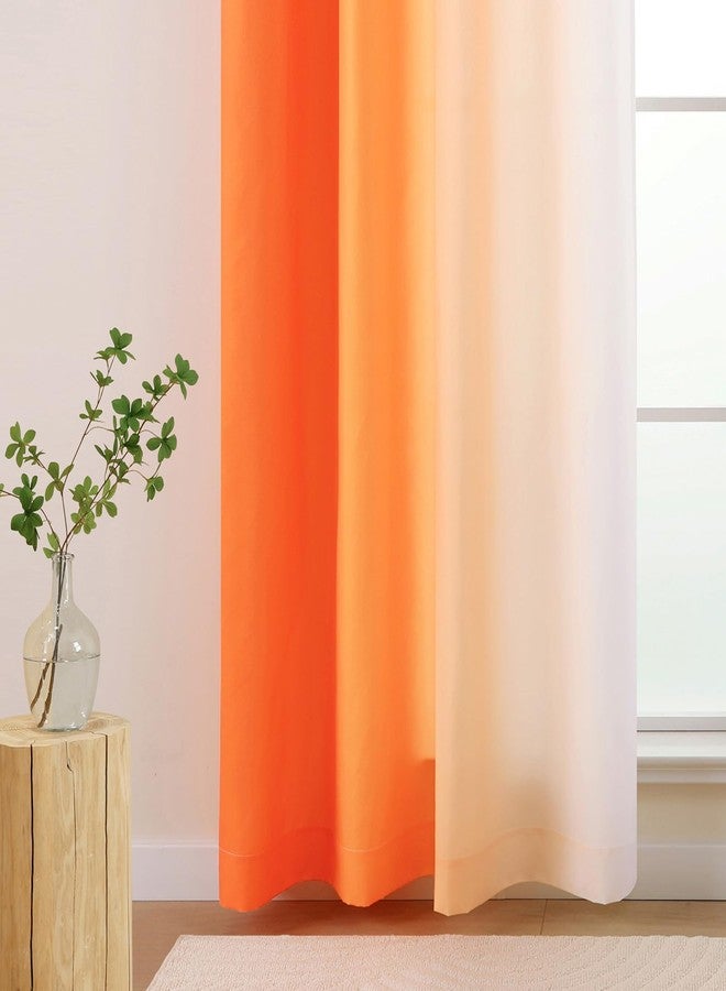 L.Z.E Orange and White Ombre Privacy Curtains 84 Inches Long 2 Panels Set Orange Light Filtering Non-See-Through Curtains & Drapes for Living Room Bedroom Nursery Grommet Top (55" W x 84" L) - Image 5