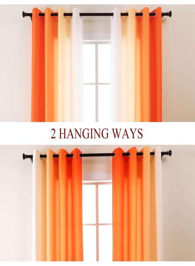L.Z.E Orange and White Ombre Privacy Curtains 84 Inches Long 2 Panels Set Orange Light Filtering Non-See-Through Curtains & Drapes for Living Room Bedroom Nursery Grommet Top (55" W x 84" L) - Image 2