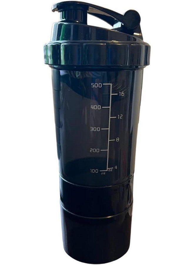 DEEDECORWAVE DEEPTECH Expertise 5 Piece Shaker Bottle Set (500 ML) with Pill & Supplement Divider, Leak-Proof, Dishwasher Safe, Perfect for Gym Workouts, Protein & Nutrient Mixing - Image 1