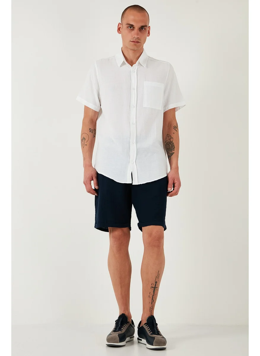 Buratti Cotton Regular Fit Normal Waist Muslin Short Men's Short CF25S657802