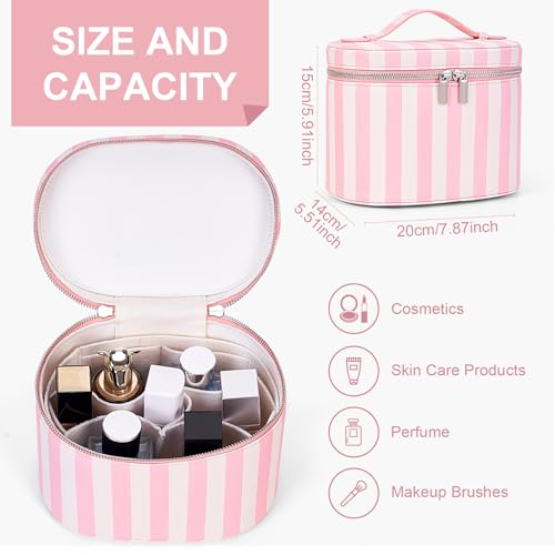 YFGBCX Checkered Makeup Bag Vanity Case with Divider Travel Toiletry Bag Women Cosmetic Bag Makeup Organizer Case - Image 3