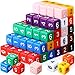 Poen 100 Pcs 16mm Dice Set Bulk 6 Sided Standard Colored Dices with Numbers D6 Polyhedral Games Dice for Board Games Parties Solid Color - Image 2