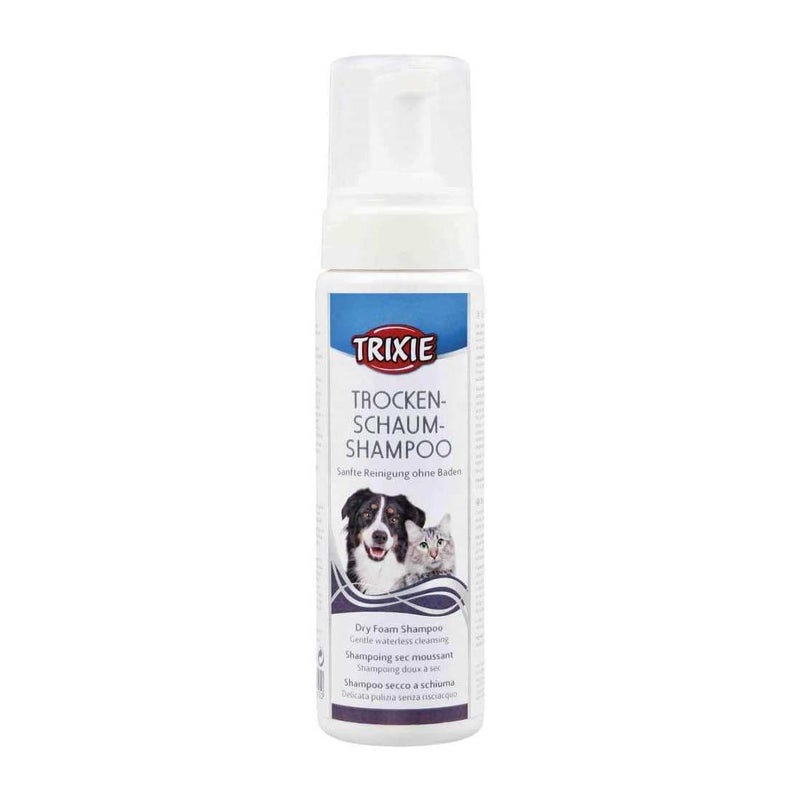Trixie Dry Foam Shampoo Suitable for Dogs,Cats Deodorizes and Gently Cleans The Coat, and Soothes The Skin Keeps Fur Clean and Healthy - 230 ml - Image 1