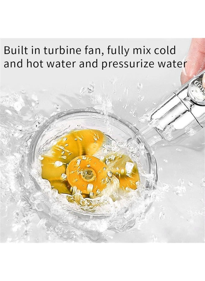 klarako - Hydro Shower Jet High Pressure Shower Head - Propeller Driven Shower Head, Vortex Propeller Turbo 360° Rotating Fan Spinning Shower Head with Filter and Pause Switch, Easy to Install (Blue) - Image 1