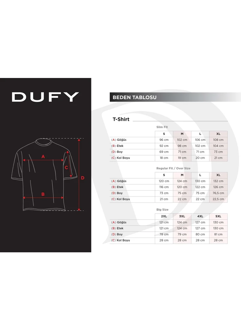 Dufy Orange Men's Slim Fit Crew Neck Tshirt